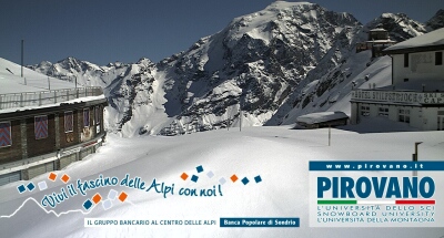 Webcam op top Passo Stelvio op 20 maart 2019 klik voor actueel beeld van de top van de Stelvio pas